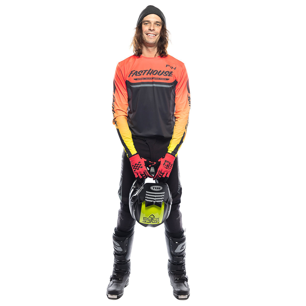 Fasthouse Helix Circuit Trikot – Hyper Coral/Schwarz