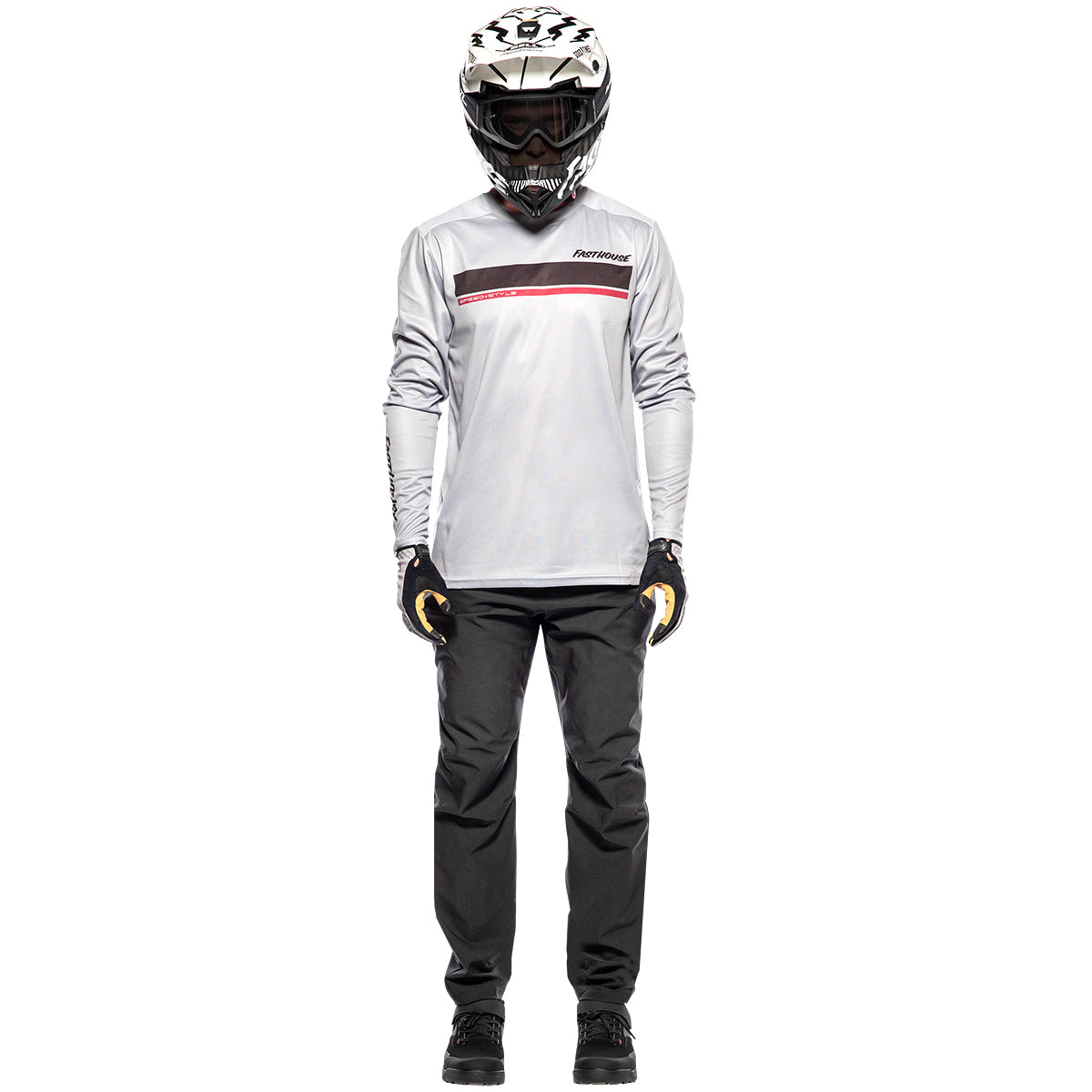 Camiseta Fasthouse Impakt Cosmos LS - Gris Claro