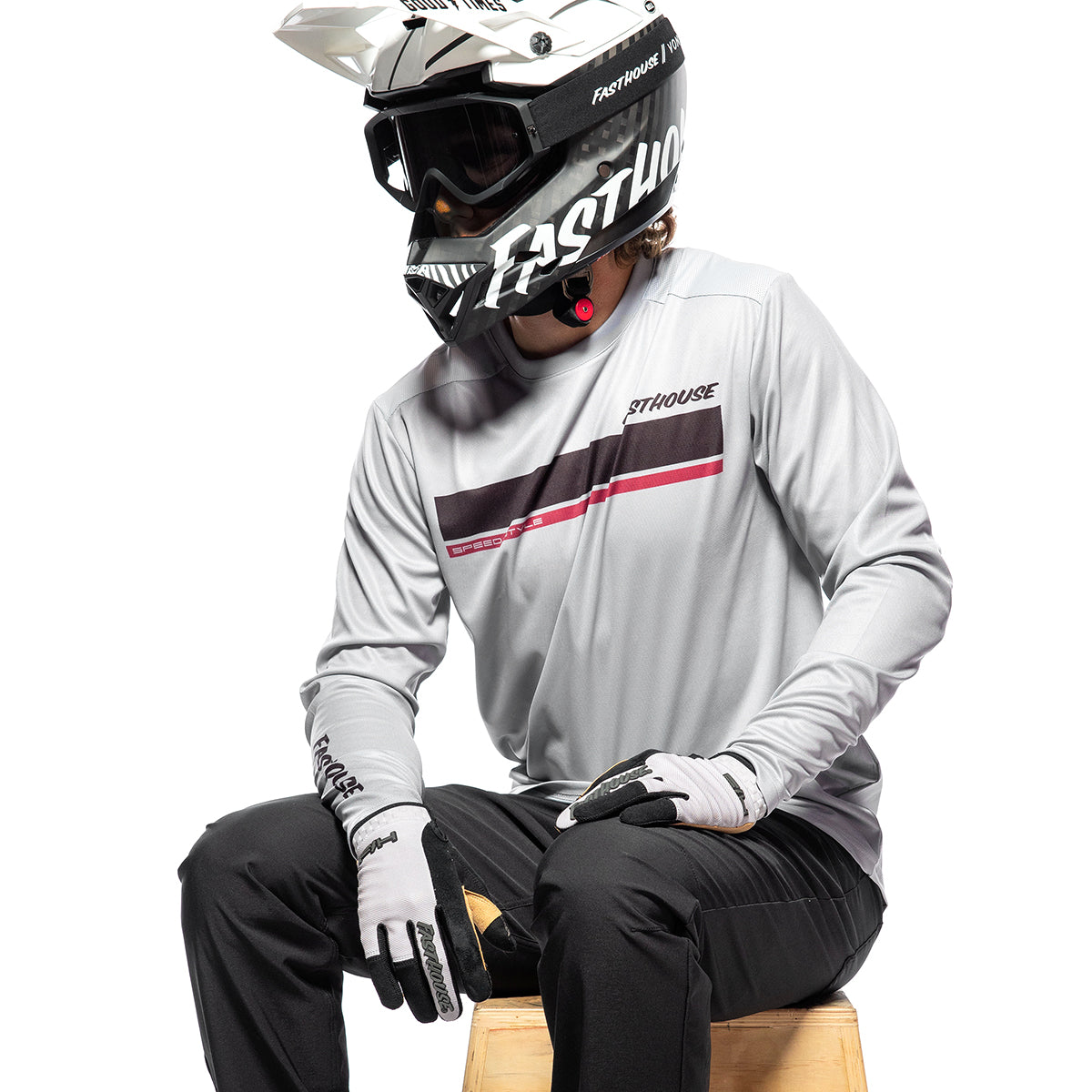 Camiseta Fasthouse Impakt Cosmos LS - Gris Claro