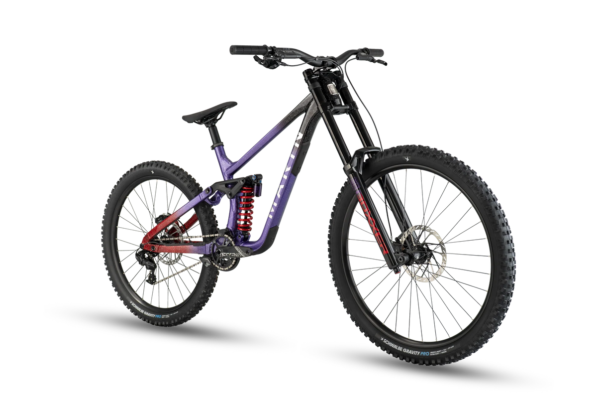 Marin Quake Downhill Mountain Bike Black Purple Red Fade Large