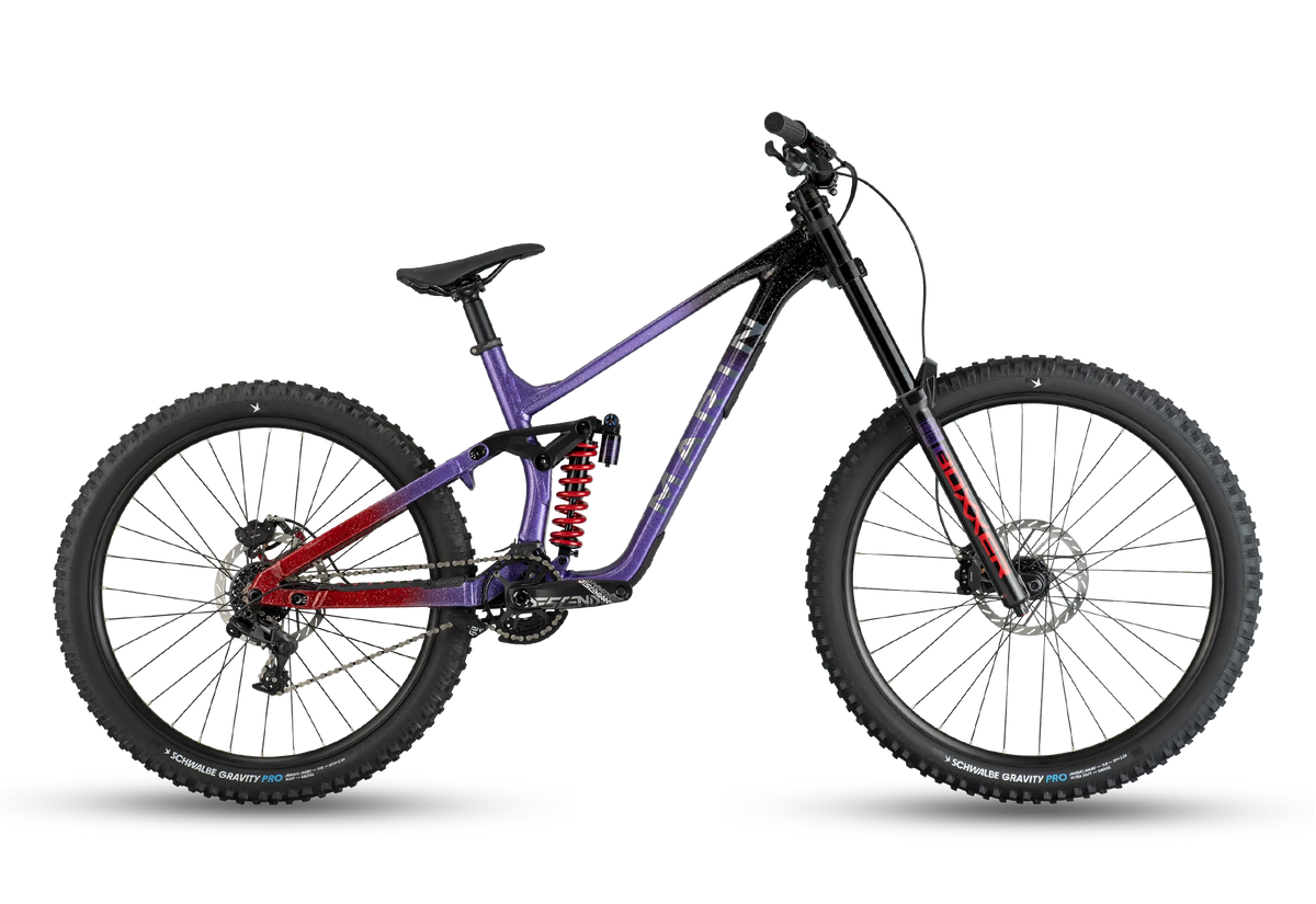 Marin Quake Downhill Mountain Bike Black Purple Red Fade Large