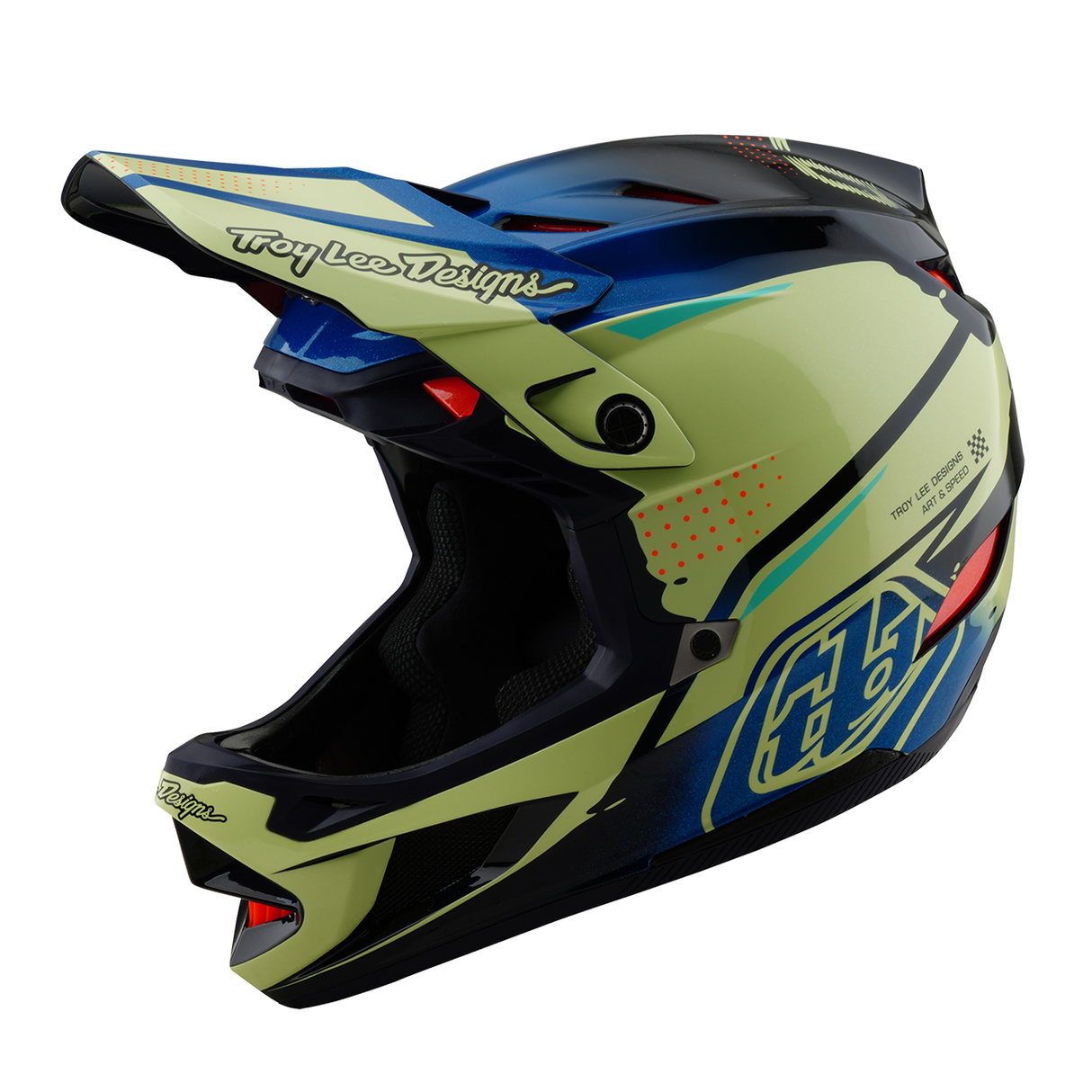 Casque composite Troy Lee Designs D4 Drip Glo Jaune