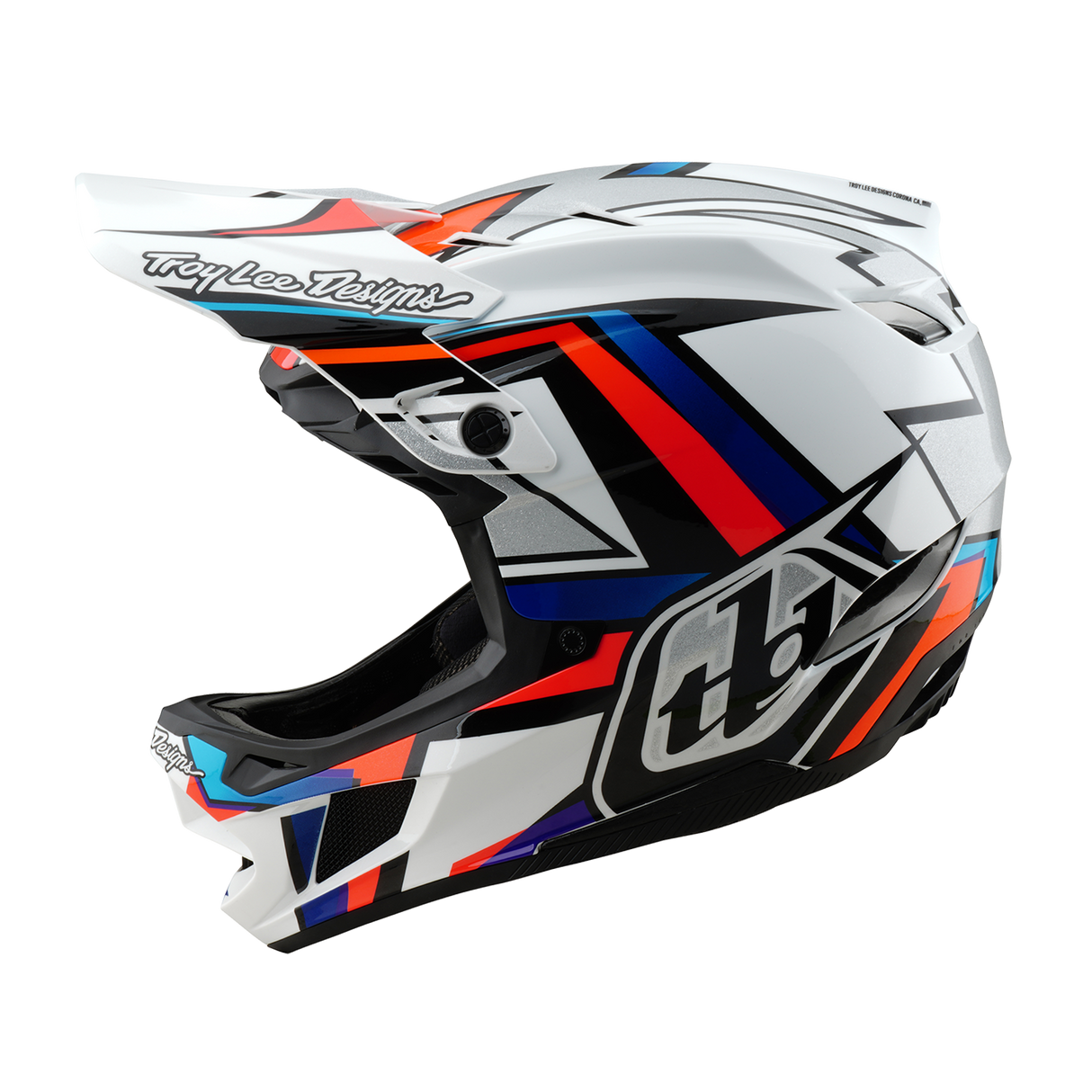 Troy Lee Designs D4 Composite Helmrahmen Weiß und Silber