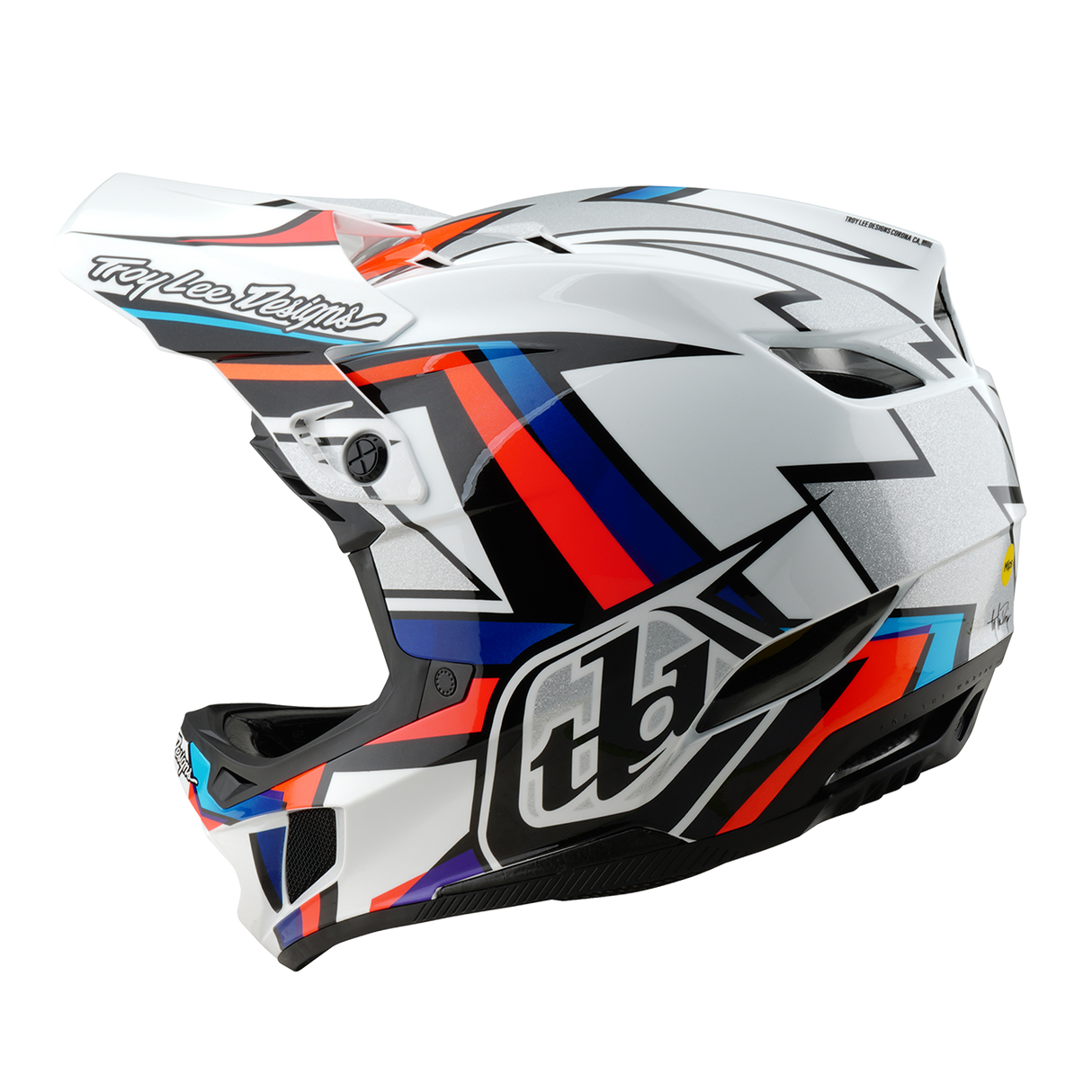 Troy Lee Designs D4 Composite Helmrahmen Weiß und Silber
