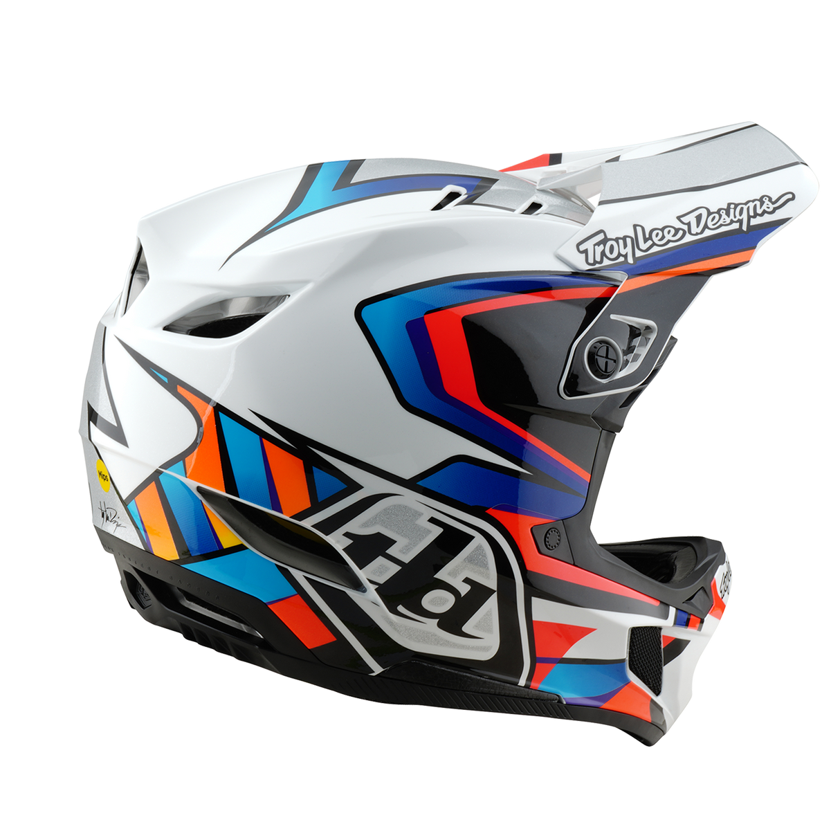 Troy Lee Designs D4 Composite Helmrahmen Weiß und Silber