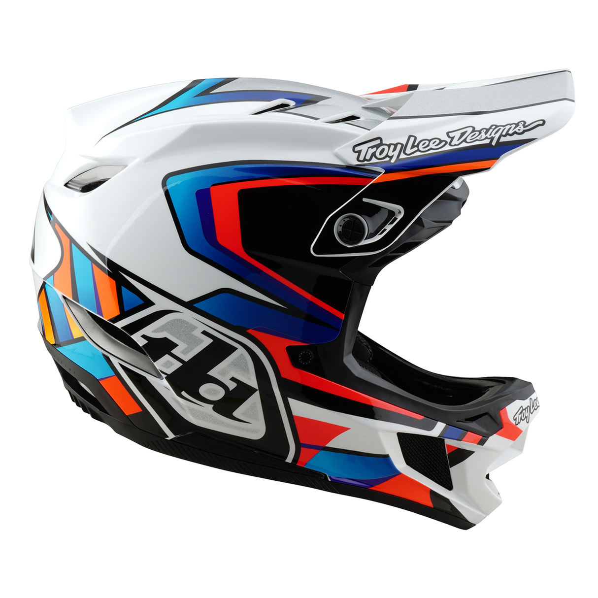 Troy Lee Designs D4 Composite Helmrahmen Weiß und Silber