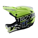 Casque Troy Lee Designs D4 en polyacrylite Fifty 50 bleu marine et jaune fluo