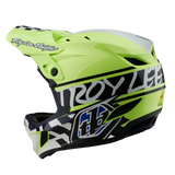 Casque Troy Lee Designs D4 en polyacrylite Fifty 50 bleu marine et jaune fluo