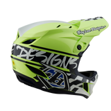 Casque Troy Lee Designs D4 en polyacrylite Fifty 50 bleu marine et jaune fluo