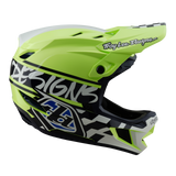 Casque Troy Lee Designs D4 en polyacrylite Fifty 50 bleu marine et jaune fluo