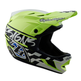 Casque Troy Lee Designs D4 en polyacrylite Fifty 50 bleu marine et jaune fluo
