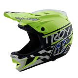 Casque Troy Lee Designs D4 en polyacrylite Fifty 50 bleu marine et jaune fluo