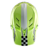 Casque Troy Lee Designs D4 en polyacrylite Fifty 50 bleu marine et jaune fluo
