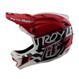Casque Troy Lee Designs D4 Polyacrylite Fifty 50 Blanc et Rouge
