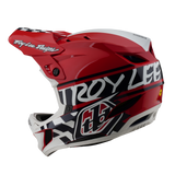 Casque Troy Lee Designs D4 Polyacrylite Fifty 50 Blanc et Rouge