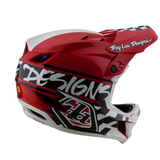 Casque Troy Lee Designs D4 Polyacrylite Fifty 50 Blanc et Rouge