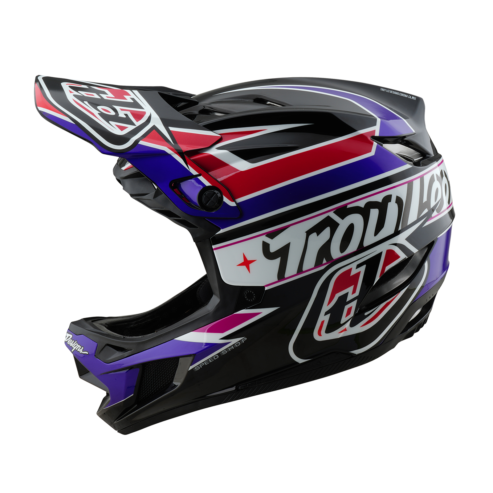 Troy Lee Designs D4 Polyacrylite Helmet Linear Black And Purple