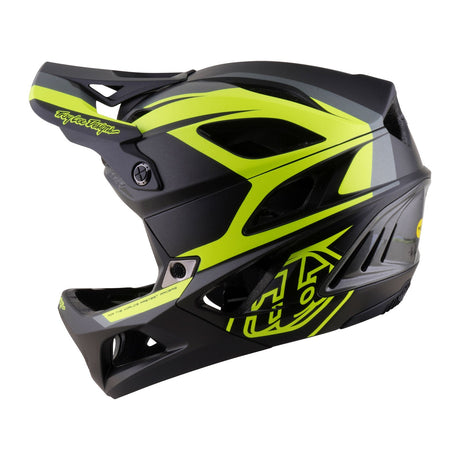 Troy Lee Designs Stage 2 Helm, Anthrazit / Leuchtgelb