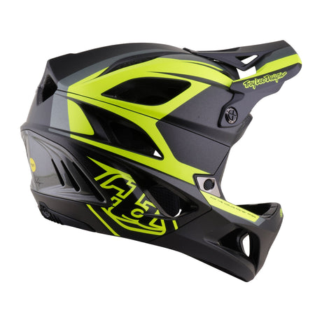 Troy Lee Designs Stage 2 Helm, Anthrazit / Leuchtgelb