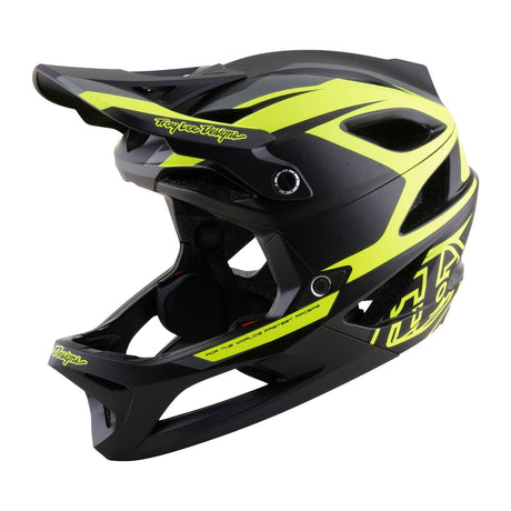 Troy Lee Designs Stage 2 Helm, Anthrazit / Leuchtgelb
