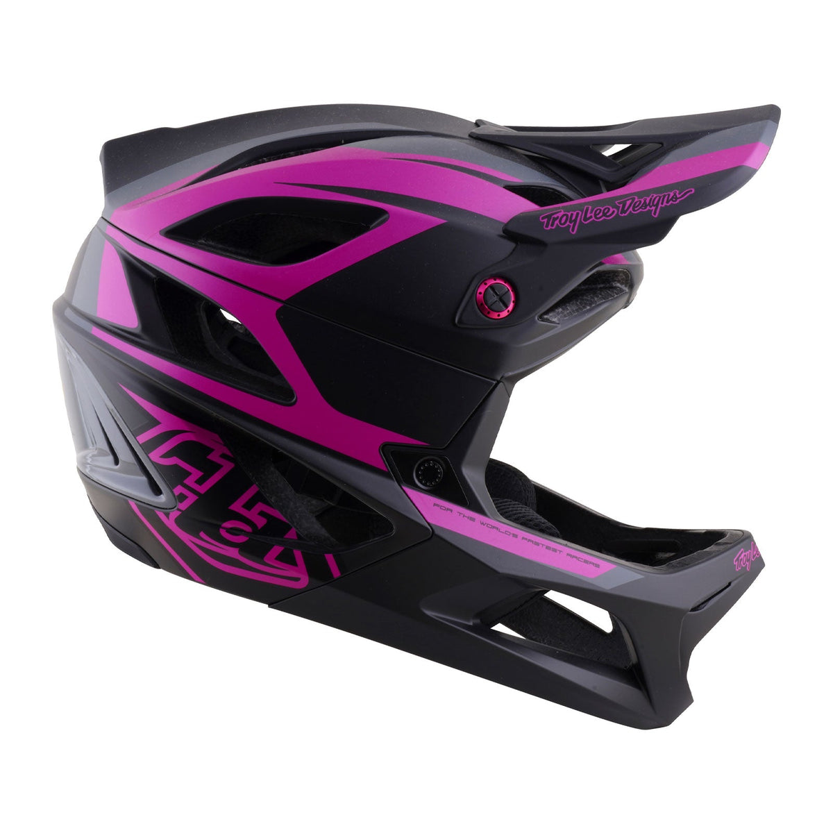 Casco Troy Lee Designs Stage 2 Gris oscuro / Fucsia neón