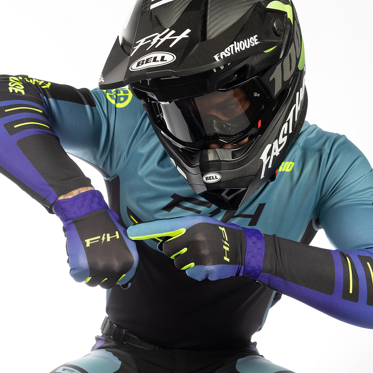Fasthouse Vapor React Handschuh - Hellindigo/Schwarz