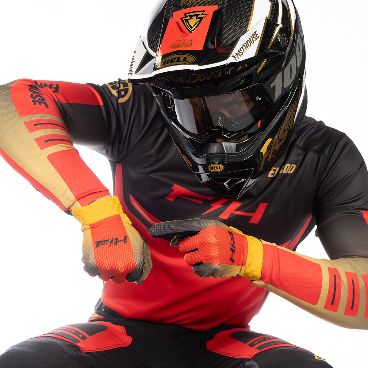 Fasthouse Vapor React Glove - Racing Red/Black