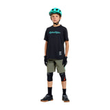Troy Lee Designs Jersey de Manga Corta Juvenil Skyline Ride Signature - Negro/Real Teal