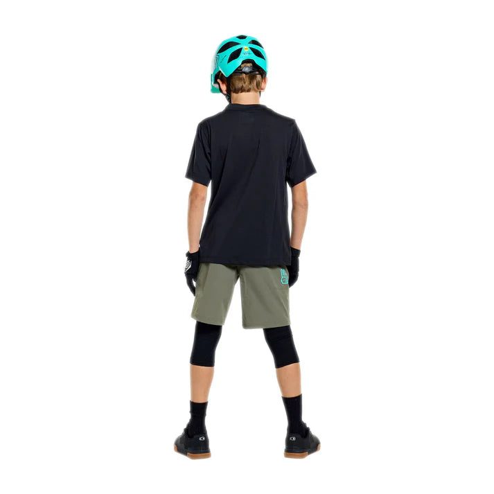 Troy Lee Designs Jersey de Manga Corta Juvenil Skyline Ride Signature - Negro/Real Teal