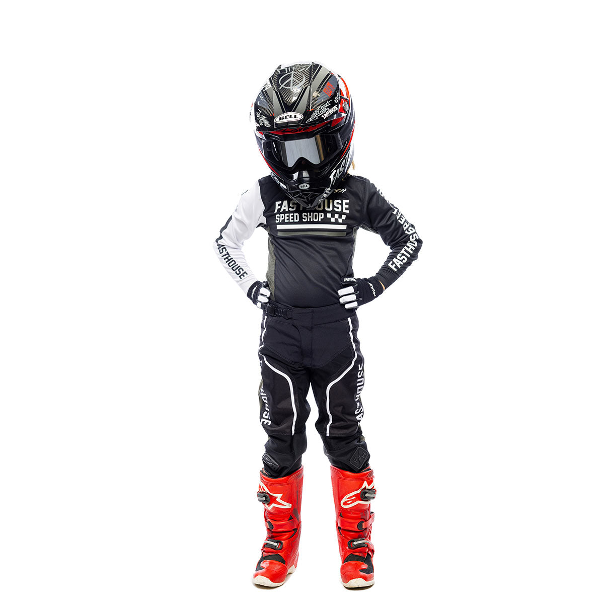 Grindhouse Hudson Youth Pant - Black/White