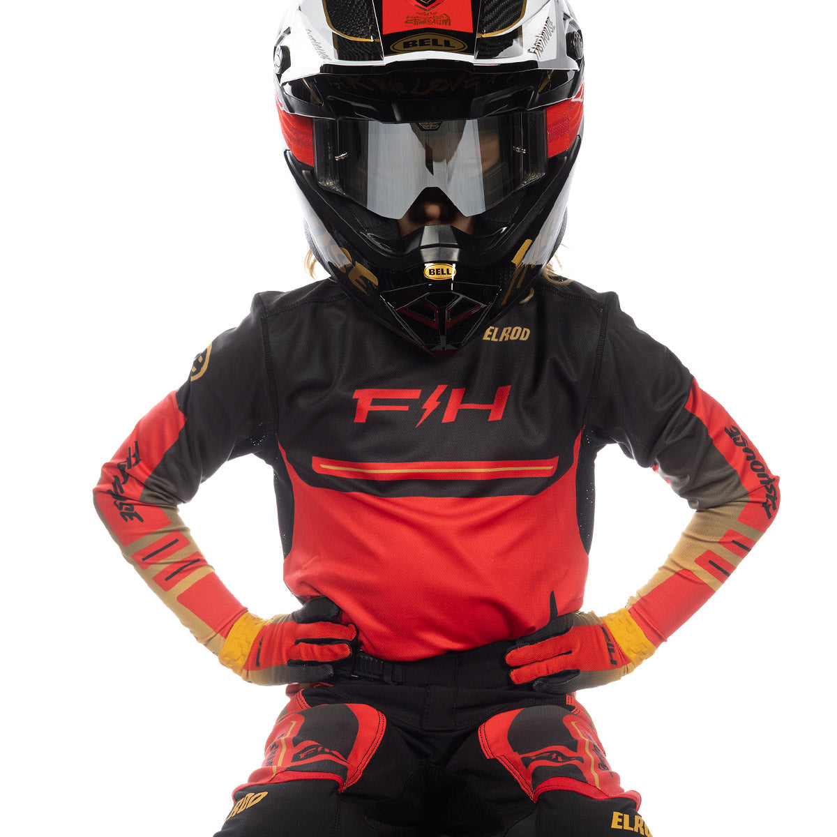 Guante Juvenil Fasthouse Vapor React - Rojo Carreras/Negro