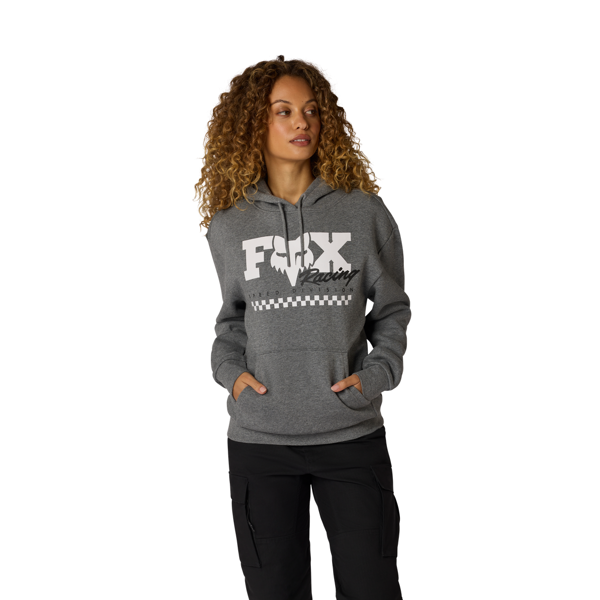 Fox Racing Womens Checker Pullover Hoodie Heather Graphite