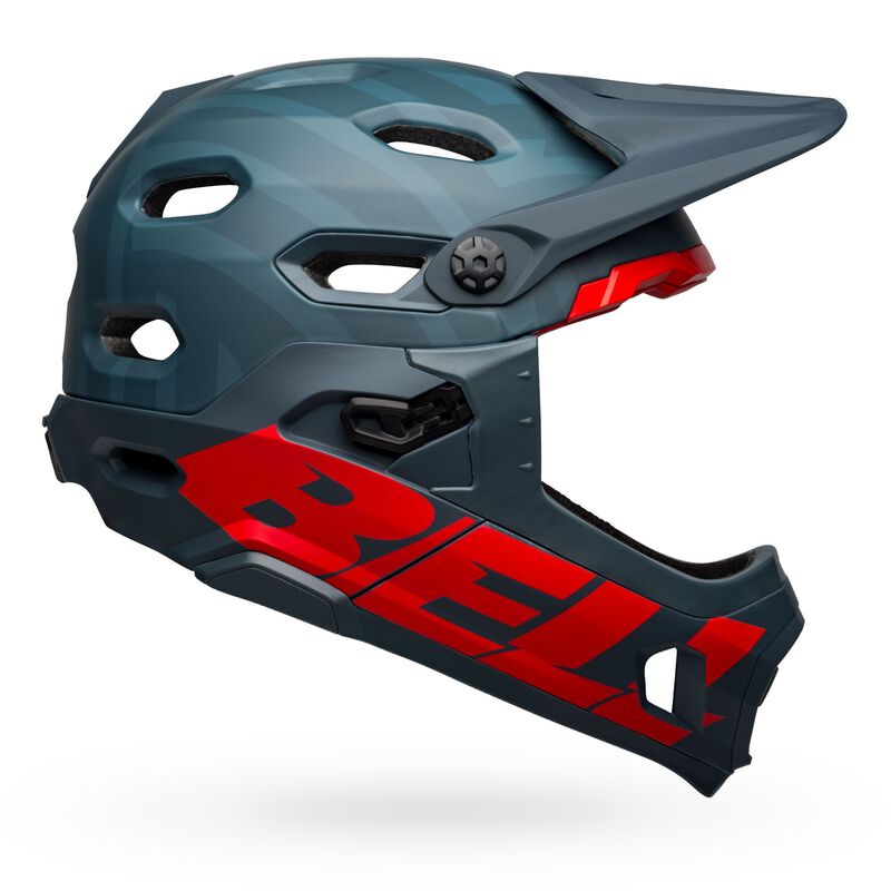 Bell Super DH Spherical Full Face Convertible MTB Helm Prime Blau/Rot