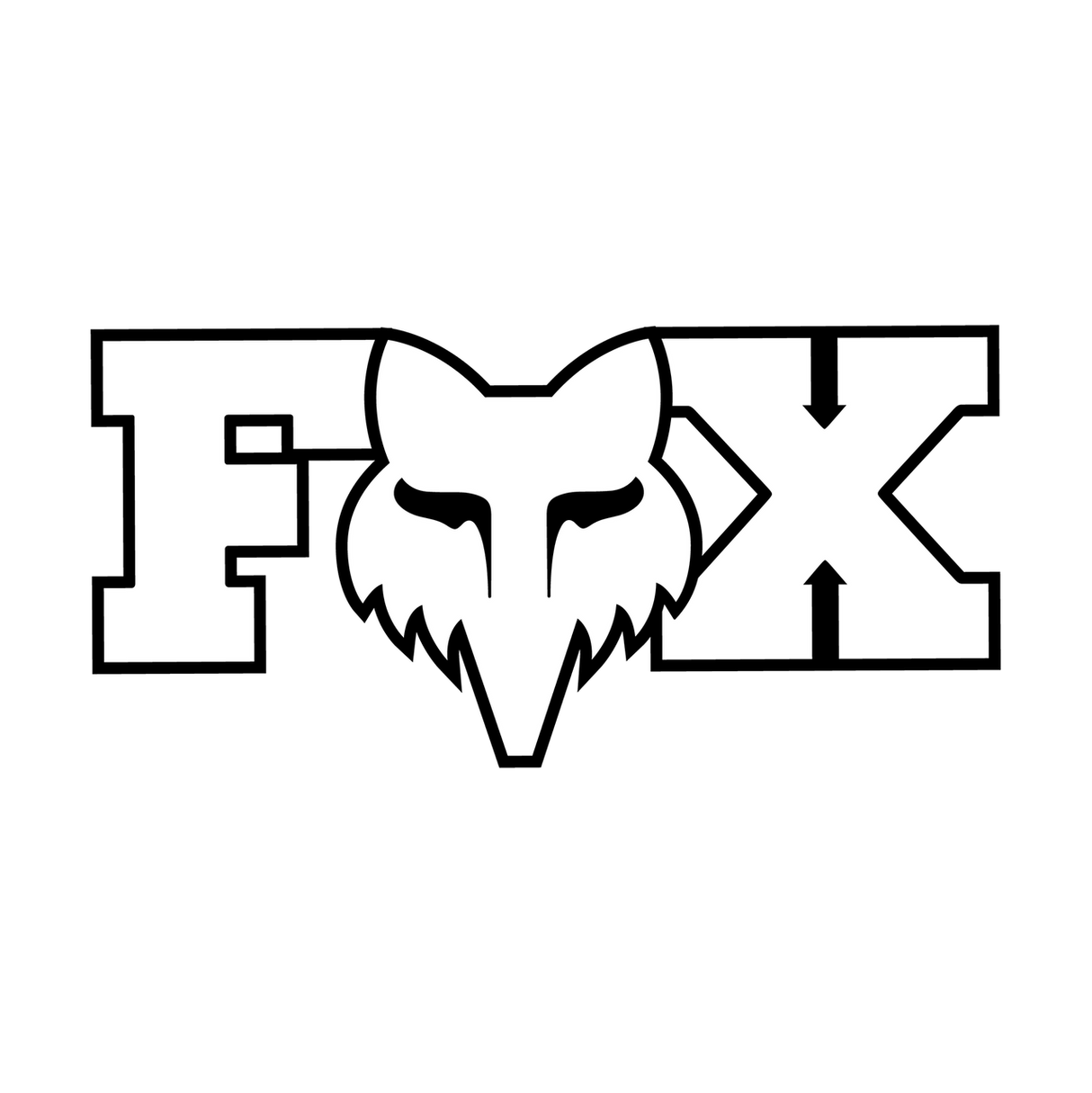 Fox Racing F Head X 3" Aufkleber Weiß