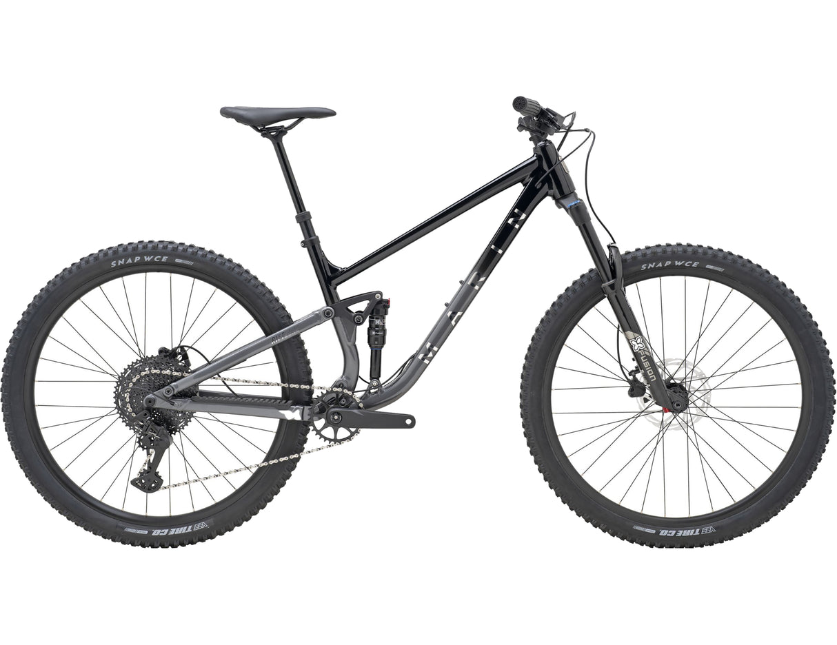 Vélo de montagne Marin Bolinas Ridge 2 Hardtail, roues de 29 pouces, noir et argent, taille moyenne