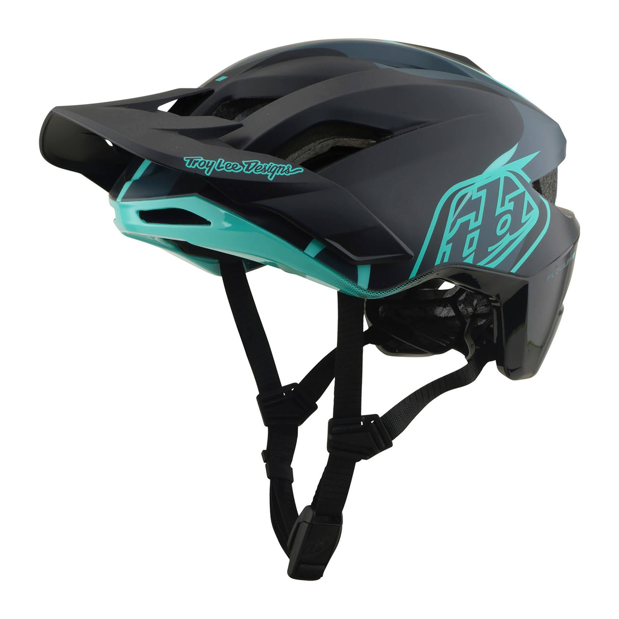 Troy Lee Designs Flowline SE MIPS Helmet Badge - Carbon/Real Teal