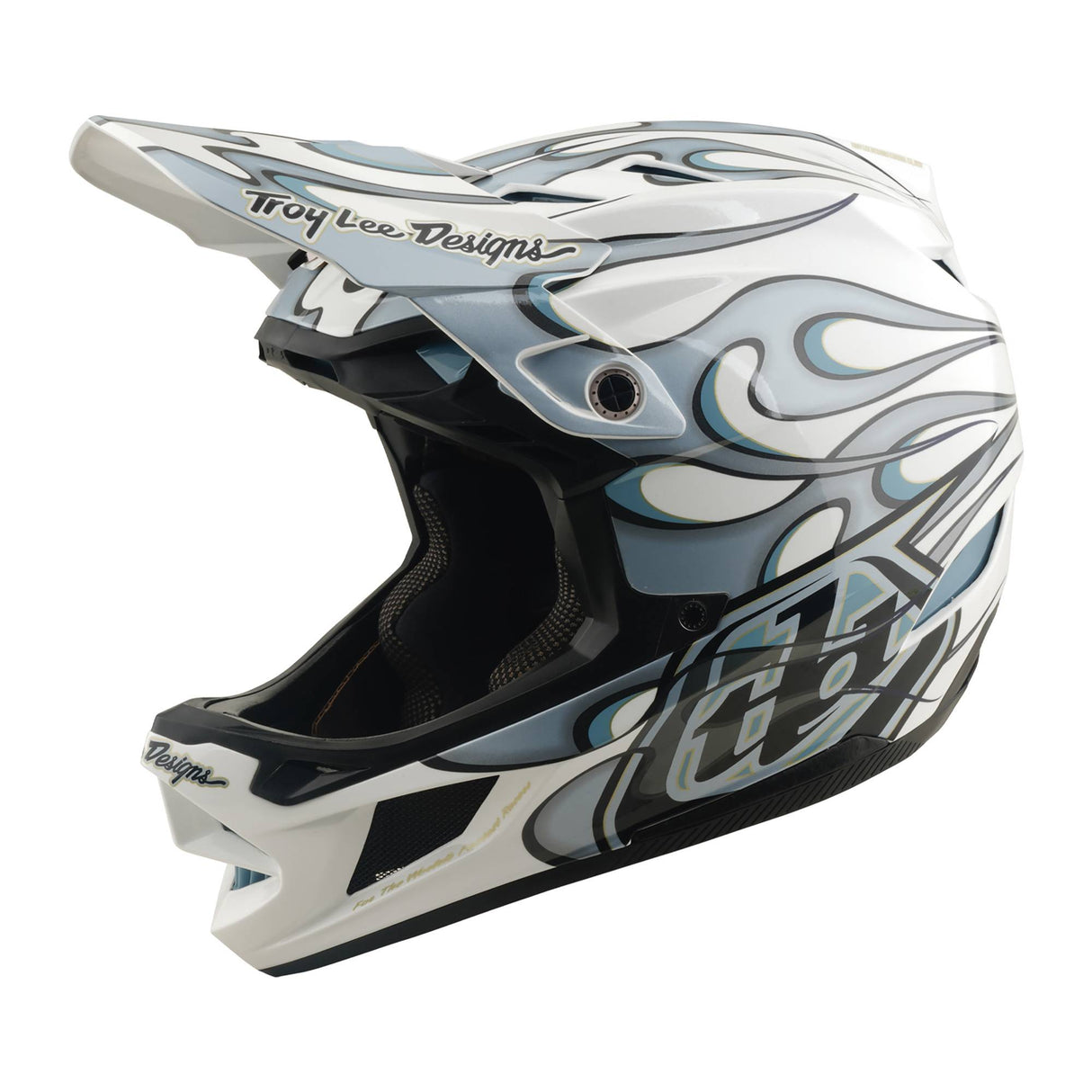 Troy Lee Designs D4 Composite MIPS Helmet Torched - White/Silver
