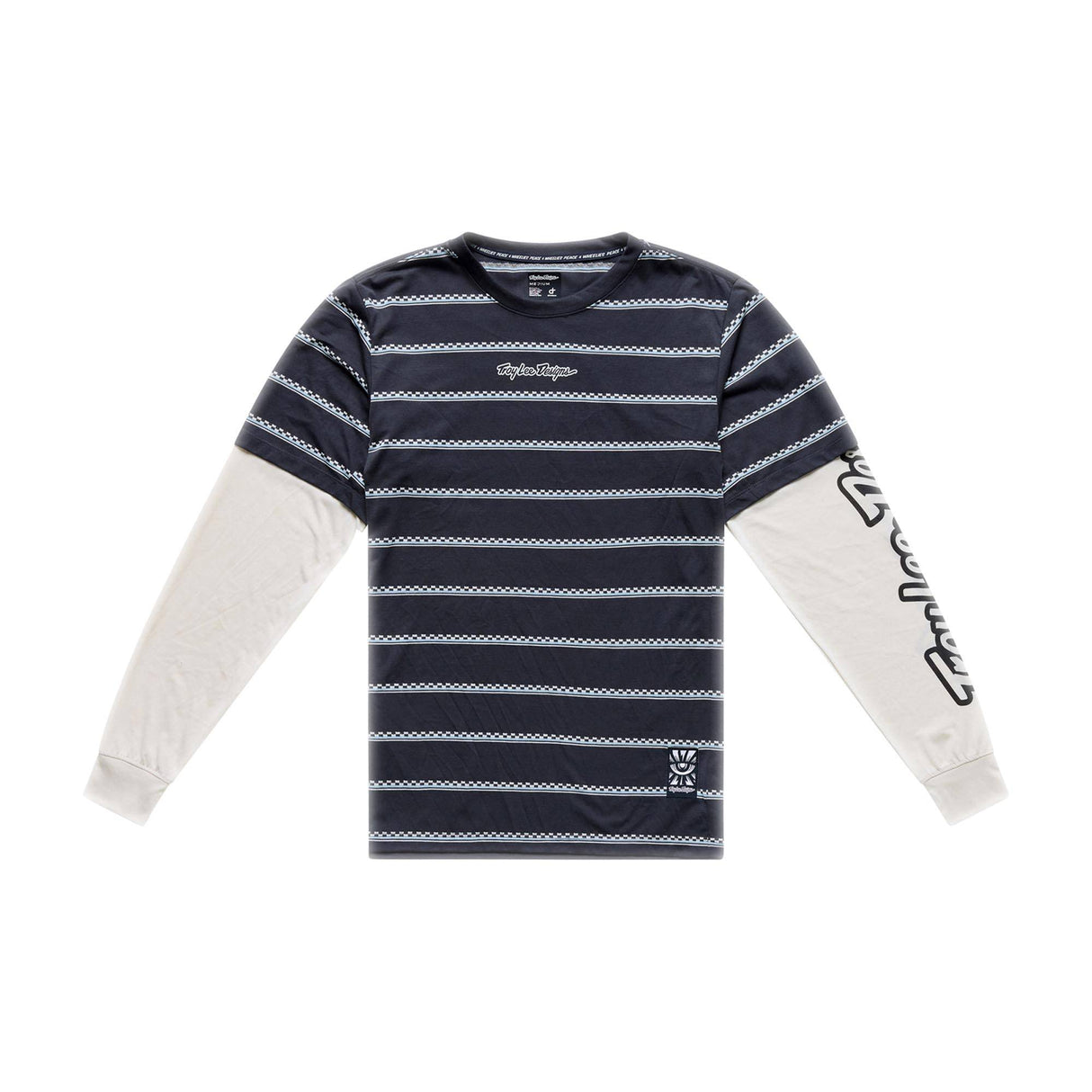 Troy Lee Designs T-shirt à manches longues Skyline Fakie Ride Rayé - Carbone