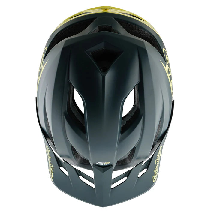 Troy Lee Designs Flowline SE MIPS Helmet Badge - Grey/Glo Yellow
